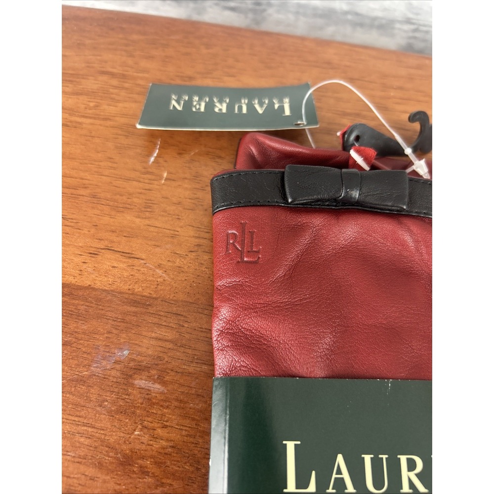 Ralph Lauren Women's Vintage Red Leather Gloves XL - Picture 2 of 5